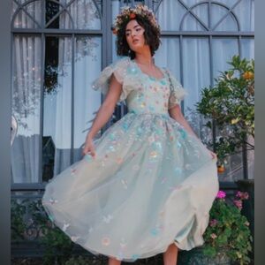 NEW JessaKae Evangeline Dress in Whimsical Teal XXS